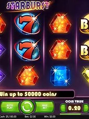 Starburst slot at Dazard casino